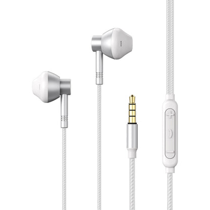 REMAX RM-201 In-Ear Stereo Metal Music Earphone with Wire Control + MIC, Support Hands-free(Silver) - Normal Style Earphone by REMAX | Online Shopping South Africa | PMC Jewellery