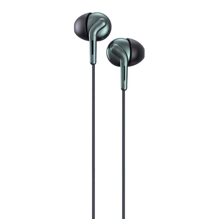 REMAX RM-595 3.5mm Gold Pin In-Ear Stereo Double-action Metal Music Earphone with Wire Control + MIC, Support Hands-free (Green) - Normal Style Earphone by REMAX | Online Shopping South Africa | PMC Jewellery