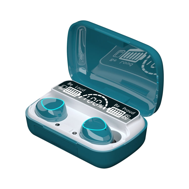 M10 Bluetooth 5.1 TWS Digital Display Wireless Bluetooth Earphone with Charging Box, Support Touch & Siri & Battery Display(Green) - TWS Earphone by PMC TechLife | Online Shopping South Africa | PMC TechLife