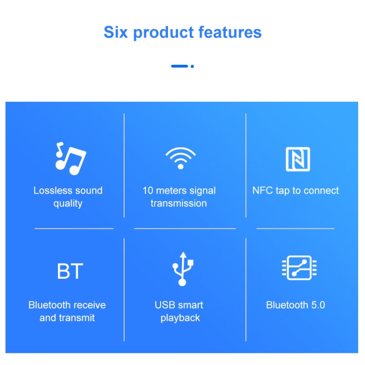 NFC BT19 Bluetooth 5.0 Receiver Transmitter Headset Car Audio Player - Audio Receiver Transmitter by PMC TechLife | Online Shopping South Africa | PMC TechLife
