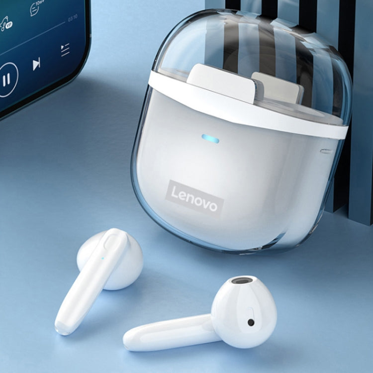 Original Lenovo XT96 Noise Reduction Semi-in-ear Bluetooth Earphone with Transparent Jelly Charging Box (White) - Bluetooth Earphone by Lenovo | Online Shopping South Africa | PMC Jewellery