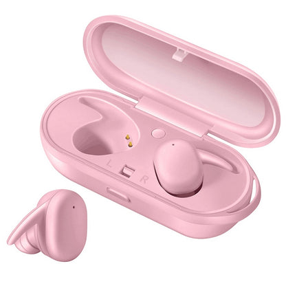 DT-7 IPX Waterproof Bluetooth 5.0 Wireless Bluetooth Earphone with 300mAh Magnetic Charging Box, Support Call(Pink) - Bluetooth Earphone by PMC Jewellery | Online Shopping South Africa | PMC Jewellery