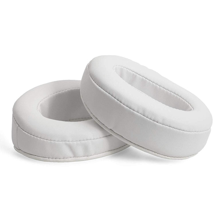 1 Pair Oval Leather Beveled Headphone Protective Case for Brainwavz HM5 / Philip SHP9500(White) - Earmuff & Pad by PMC TechLife | Online Shopping South Africa | PMC TechLife