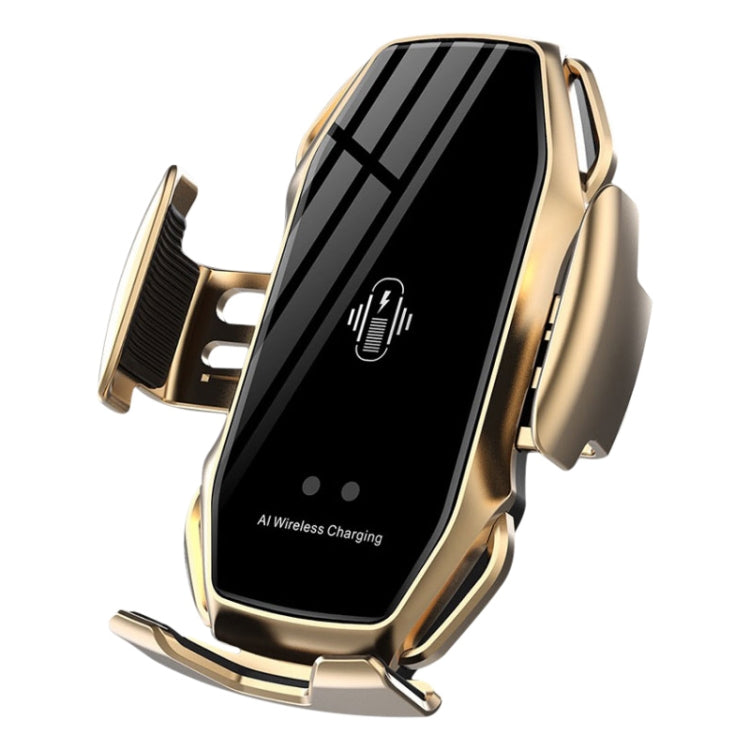 A5 10W Car Infrared Wireless Mobile Auto-sensing Phone Charger Holder, Interface：USB-C / Type-C(Gold) - Wireless Charger Holders by PMC Jewellery | Online Shopping South Africa | PMC Jewellery