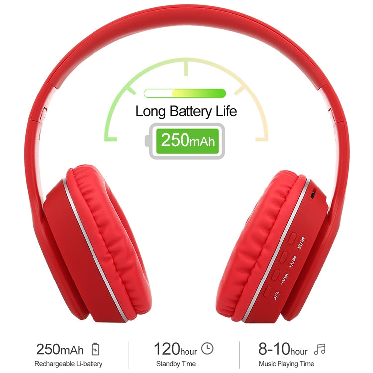 L350 Foldable Wireless Sports Stereo Bluetooth Headset, Supports IOS Power Display & HD Calling & FM & TF Card & 3.5mm AUX (Red) - Headset & Headphone by PMC Jewellery | Online Shopping South Africa | PMC Jewellery