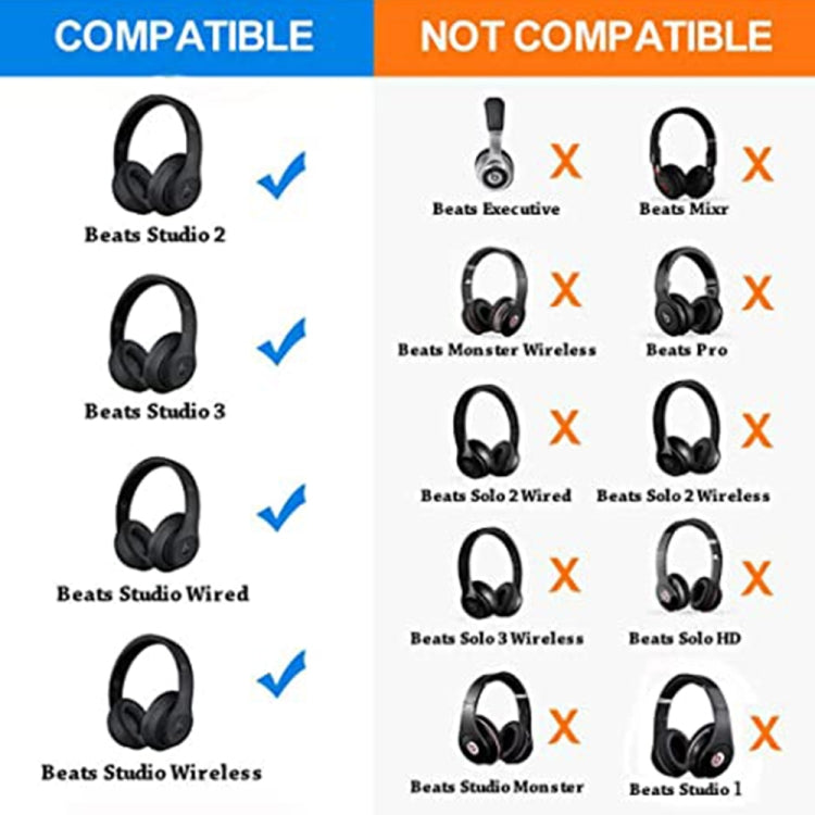 1 Pair Soft Sponge Earmuff Headphone Jacket for Beats Studio 2.0(Champagne Gold) - Earmuff & Pad by PMC Jewellery | Online Shopping South Africa | PMC Jewellery