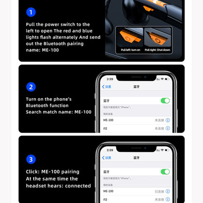 ME-100 TWS Business Rotating Universal True Stereo 5.0 Version Hanging Ear In-Ear Bluetooth Headset(Black+Orange) - Bluetooth Earphone by PMC Jewellery | Online Shopping South Africa | PMC Jewellery