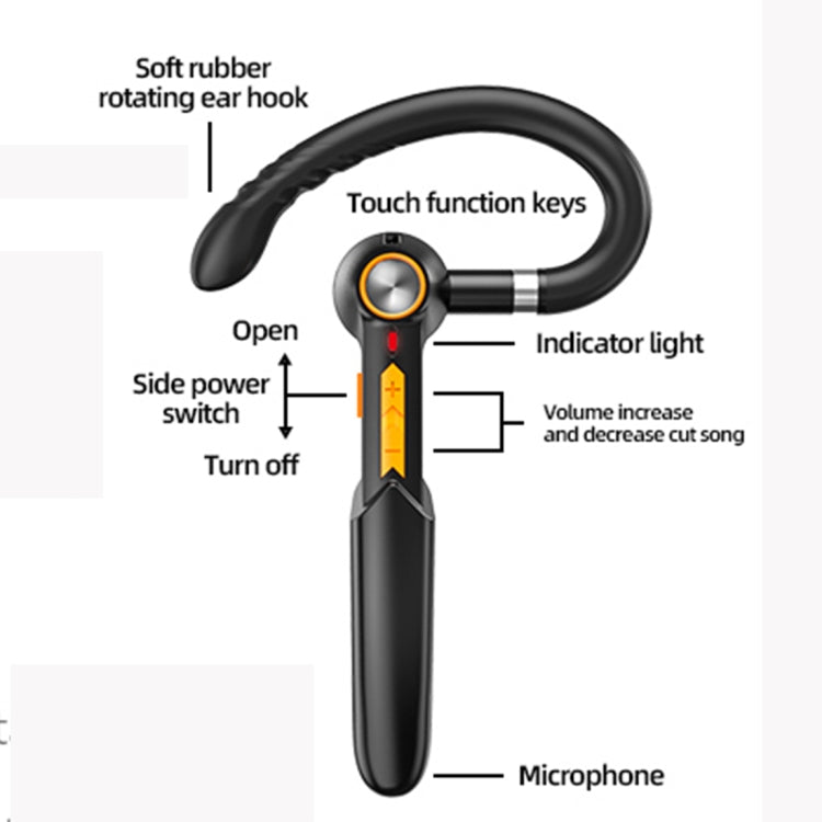 ME-100 TWS Business Rotating Universal True Stereo 5.0 Version Hanging Ear In-Ear Bluetooth Headset(Black Blue) - Bluetooth Earphone by PMC TechLife | Online Shopping South Africa | PMC TechLife