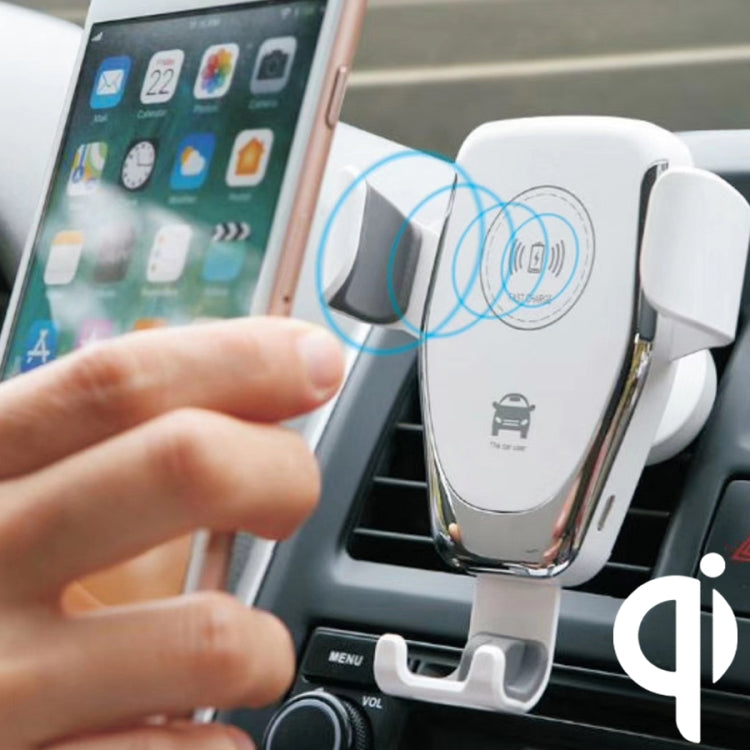 C6 Gravity Induction Car Qi Wireless Charger Fast Charging Air Vent Phone Holder(White) - Car Holders by PMC Jewellery | Online Shopping South Africa | PMC Jewellery