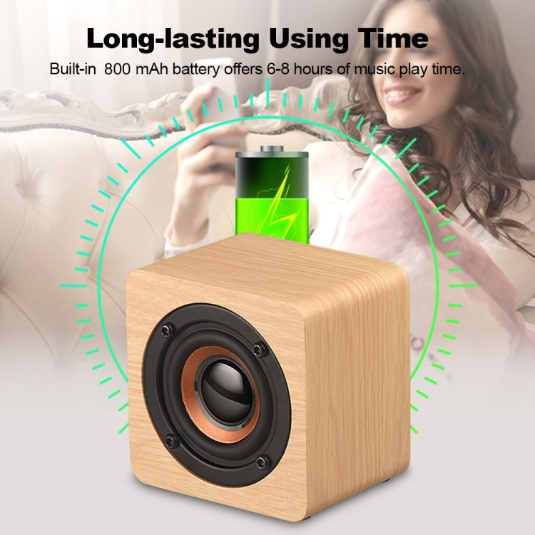 Q1 Wooden Mini Portable Mega Bass Wireless Bluetooth Speaker(Black) - Mini Speaker by PMC Jewellery | Online Shopping South Africa | PMC Jewellery