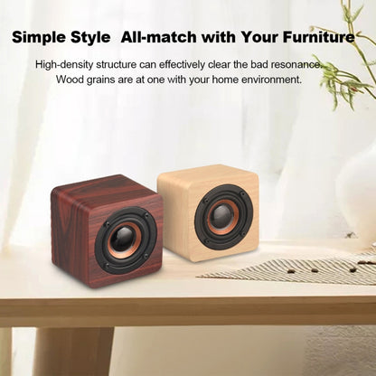 Q1 Wooden Mini Portable Mega Bass Wireless Bluetooth Speaker(Red) - Mini Speaker by PMC Jewellery | Online Shopping South Africa | PMC Jewellery