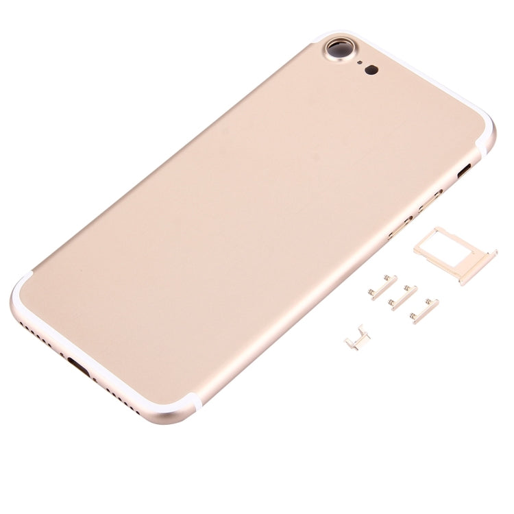 5 in 1 for iPhone 7 (Back Cover + Card Tray + Volume Control Key + Power Button + Mute Switch Vibrator Key) Full Assembly Housing Cover(Gold) - Back Cover by PMC Jewellery | Online Shopping South Africa | PMC Jewellery