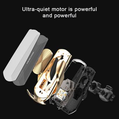 Q2 15W Universal Rotation Infrared Induction Magnetic Car Wireless Charging Mobile Phone Holder with Micro USB + 8 Pin + Type-C / USB-C Magnetic Connector(Gold) - Wireless Charger Holders by PMC Jewellery | Online Shopping South Africa | PMC Jewellery