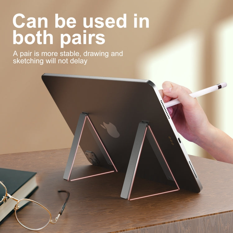 R-JUST PB07 Linear Shape Magnetic Folding Portable Aluminum Alloy Tablet Holder - Hand-Sticking Bracket by R-JUST | Online Shopping South Africa | PMC TechLife