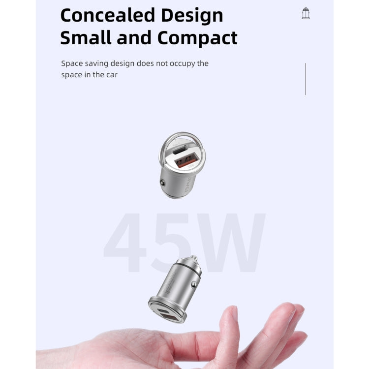 awei C-708 PD 45W USB + Type-C / USB-C Mini Car Charger - Car Charger by awei | Online Shopping South Africa | PMC Jewellery