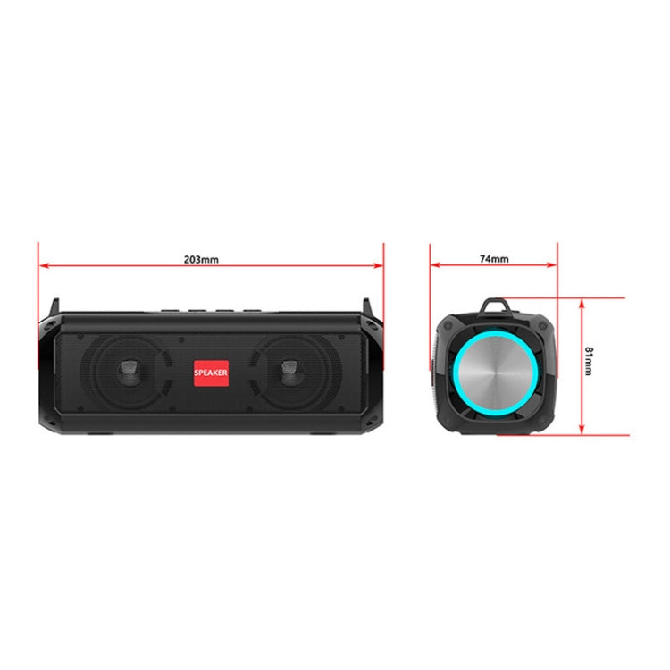 EBS-045 Wireless Stereo RGB Mini Portable Outdoor Music Subwoofer Stereo Speaker with Light (Black) - Desktop Speaker by PMC Jewellery | Online Shopping South Africa | PMC Jewellery