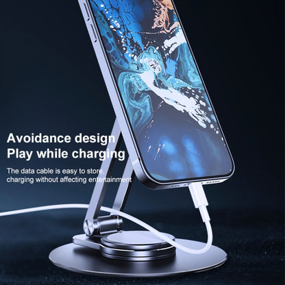 LK-T639 360 Degree Rotatable Foldable Magnetic Aluminum Alloy Desktop Phone Holder (Black) - Desktop Holder by PMC Jewellery | Online Shopping South Africa | PMC Jewellery