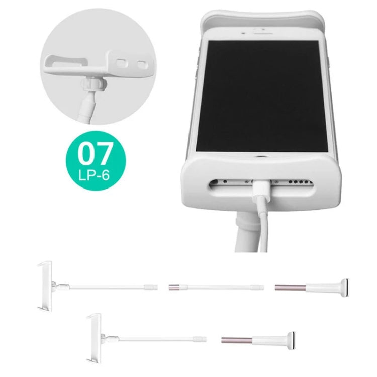 UBN-30 Classic Style Universal 360 Degrees Rotating Detachable Two-stage Lazy Bracket Mobile Phone / Tablet Desktop Bracket with Bilateral Pull Chuck (White) - Desktop Holder by PMC Jewellery | Online Shopping South Africa | PMC Jewellery