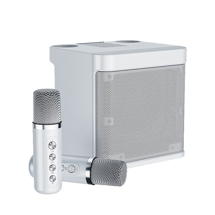 YS-203 Bluetooth Karaoke Speaker Wireless Microphone(Silver) - Microphone by PMC TechLife | Online Shopping South Africa | PMC TechLife
