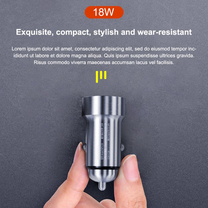 WK WP-C28 18W Titanium PD+QC3.0 Dual USB Car Charger (Silver) - Car Charger by WK | Online Shopping South Africa | PMC Jewellery