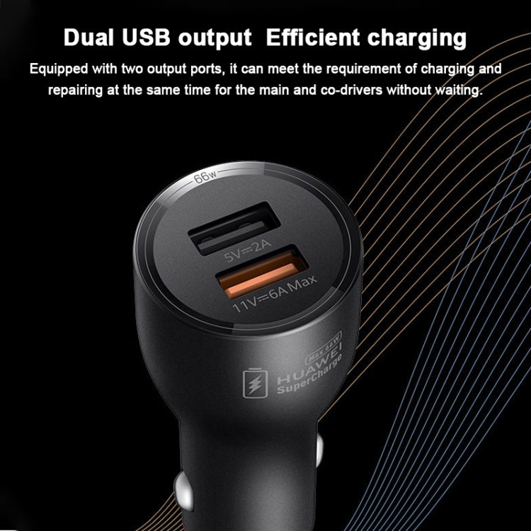 Original Huawei P0006 Dual USB Interface Super Fast Charging Car Charger (Max 66W) (Black) - Car Charger by Huawei | Online Shopping South Africa | PMC Jewellery