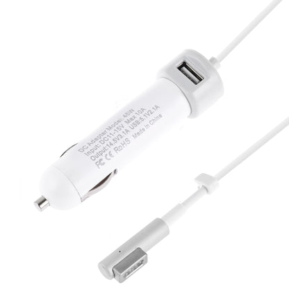 45W 5.1V 2.1A USB Interface Car Charger with 14.5V 3.1A L MagSafe Interface Data Cable(White) - Car Charger by PMC Jewellery | Online Shopping South Africa | PMC Jewellery