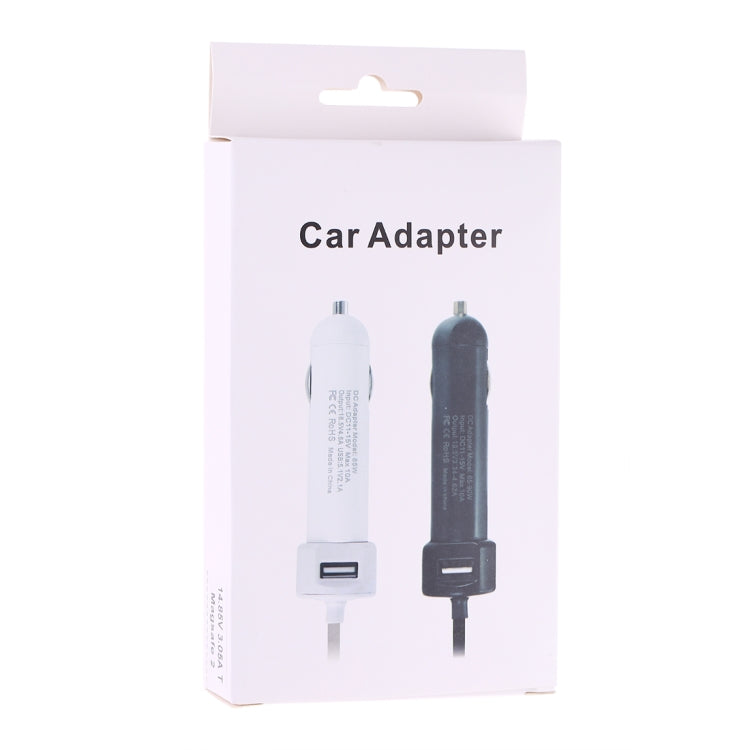60W 5.1V 2.1A USB Interface Car Charger with 16.5V 3.65A T MagSafe 2 Interface Data Cable(White) - Car Charger by PMC TechLife | Online Shopping South Africa | PMC TechLife