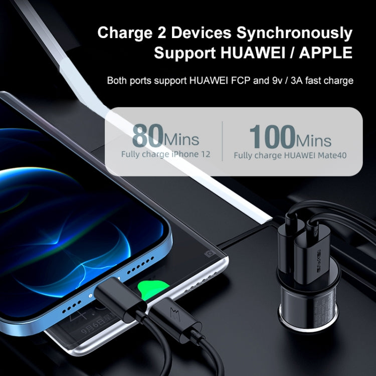 awei C-706 20W PD Type-C + QC 3.0 Type-A Car Charger with CL-110T Data Cable - Car Charger by awei | Online Shopping South Africa | PMC Jewellery