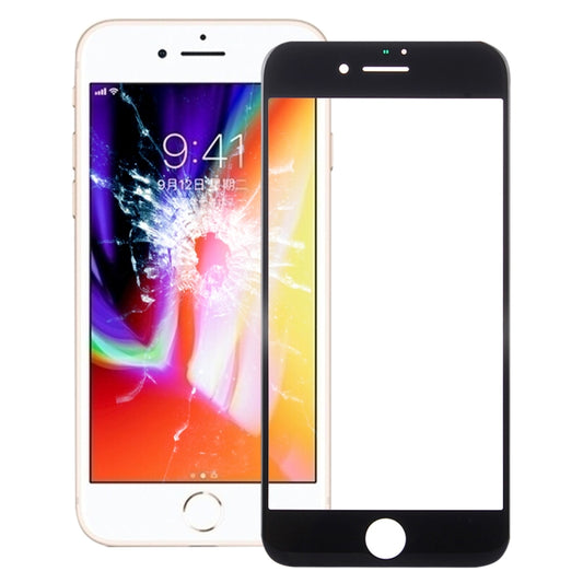 Front Screen Outer Glass Lens for iPhone 8(Black) - Glass Lens by PMC Jewellery | Online Shopping South Africa | PMC Jewellery