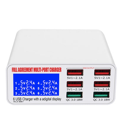 WLX-896+ 6 In 1 Multi-function Smart Digital Display USB Charger(EU Plug) - Multifunction Charger by PMC Jewellery | Online Shopping South Africa | PMC Jewellery