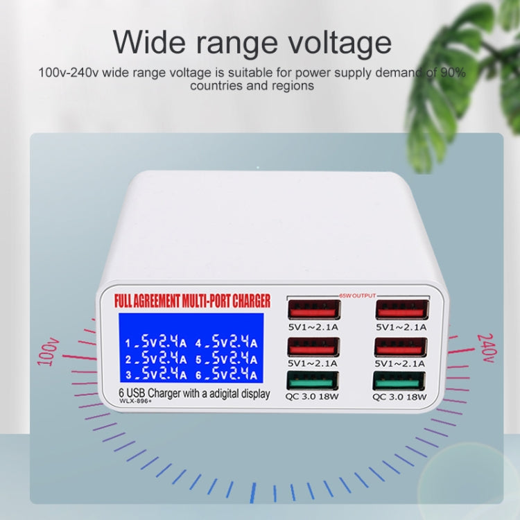 WLX-896+ 6 In 1 Multi-function Smart Digital Display USB Charger(AU Plug) - Multifunction Charger by PMC Jewellery | Online Shopping South Africa | PMC Jewellery