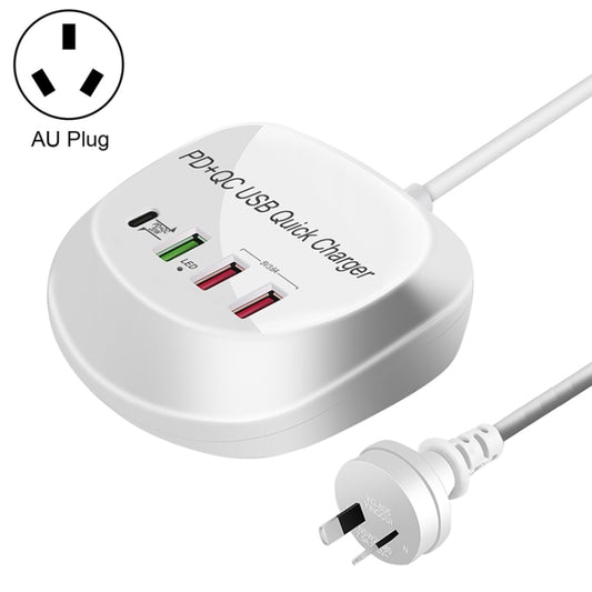 WLX-T3P 4 In 1 PD + QC Multi-function Smart Fast Charging USB Charger(AU Plug) - Multifunction Charger by PMC Jewellery | Online Shopping South Africa | PMC Jewellery