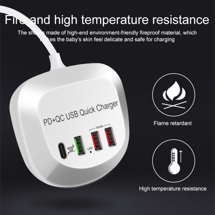 WLX-T3P 4 In 1 PD + QC Multi-function Smart Fast Charging USB Charger (US Plug) - Multifunction Charger by PMC Jewellery | Online Shopping South Africa | PMC Jewellery