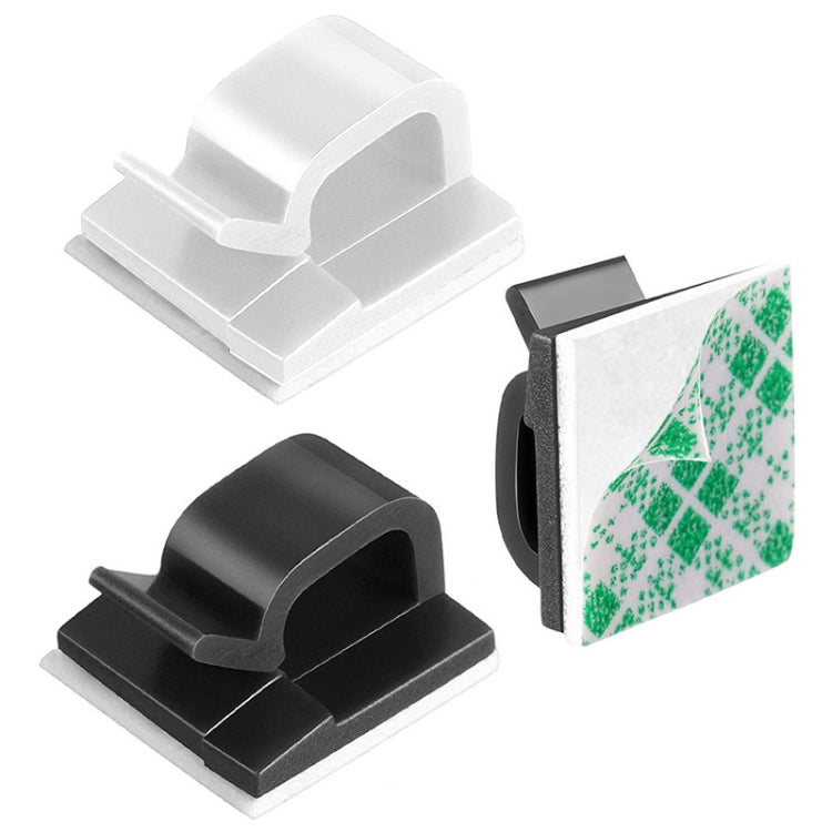 HG2392 100 PCS Desktop Data Cable Organizer Fixing Clip, Gum Type: Green and White(White) - Cable Organizer by PMC Jewellery | Online Shopping South Africa | PMC Jewellery