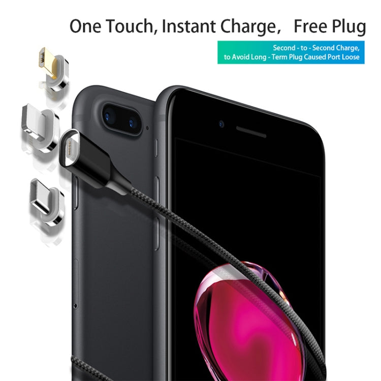 M11 3 in 1 3A USB to 8 Pin + Micro USB + USB-C / Type-C Nylon Braided Magnetic Data Cable, Cable Length: 1m (Black) - Charging Cable & Head by PMC TechLife | Online Shopping South Africa | PMC TechLife