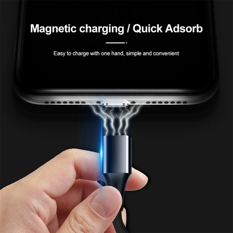 M11 3 in 1 5A USB to 8 Pin + Micro USB + USB-C / Type-C Nylon Braided Magnetic Data Cable, Cable Length: 2m (Red) - Charging Cable & Head by PMC TechLife | Online Shopping South Africa | PMC TechLife