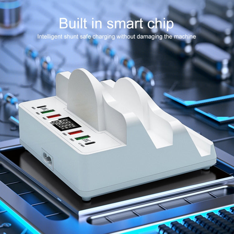 F6 Multifunctional Dual Wireless Charger with Phone Holder & Current Display, AU Plug - Wireless Charger by PMC TechLife | Online Shopping South Africa | PMC TechLife