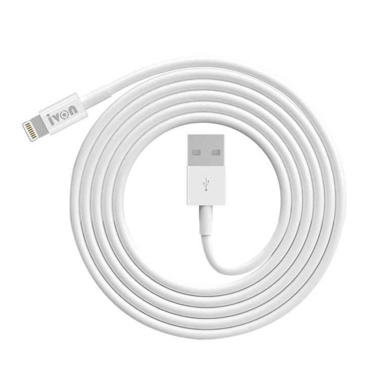 IVON CA70 8 Pin Fast Charging Data Cable, Length: 3m (White) - Normal Style Cable by IVON | Online Shopping South Africa | PMC TechLife