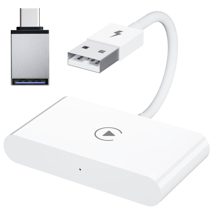 USB + USB-C / Type-C Wired to Wireless Carplay Adapter for iPhone(White) - Bluetooth Adapters by PMC Jewellery | Online Shopping South Africa | PMC Jewellery | Buy Now Pay Later Mobicred