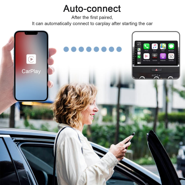 USB + USB-C / Type-C Wired to Wireless Carplay Adapter for iPhone(White) - Bluetooth Adapters by PMC Jewellery | Online Shopping South Africa | PMC Jewellery | Buy Now Pay Later Mobicred