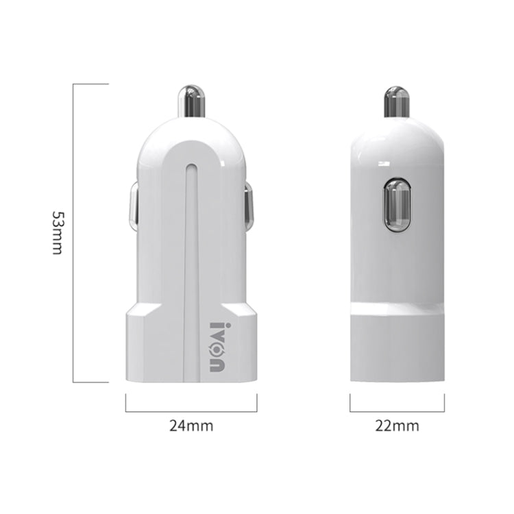 IVON CC13 QC 3.0 Fast Charging Car Charger (White) - Car Charger by IVON | Online Shopping South Africa | PMC Jewellery