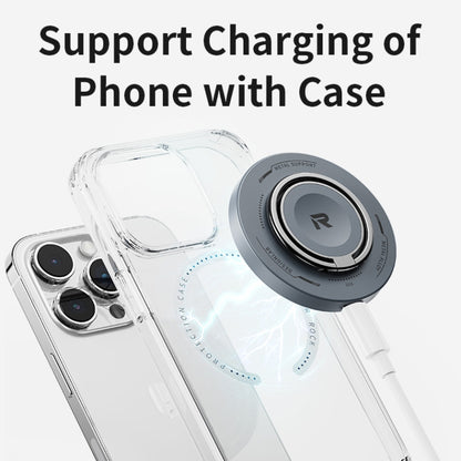 ROCK W51 15W Magnetic Ring Holder 3 in 1 Wireless Charger (Black) - Wireless Charger by ROCK | Online Shopping South Africa | PMC Jewellery | Buy Now Pay Later Mobicred