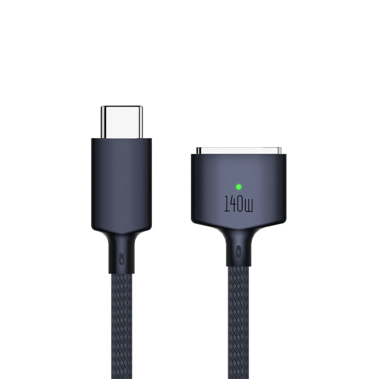 140W USB-C / Type-C to MagSafe 3 Nylon Braided Magnetic Charging Cable, Length: 2m (Blue) - free shipping - PMC TechLife - Order now!