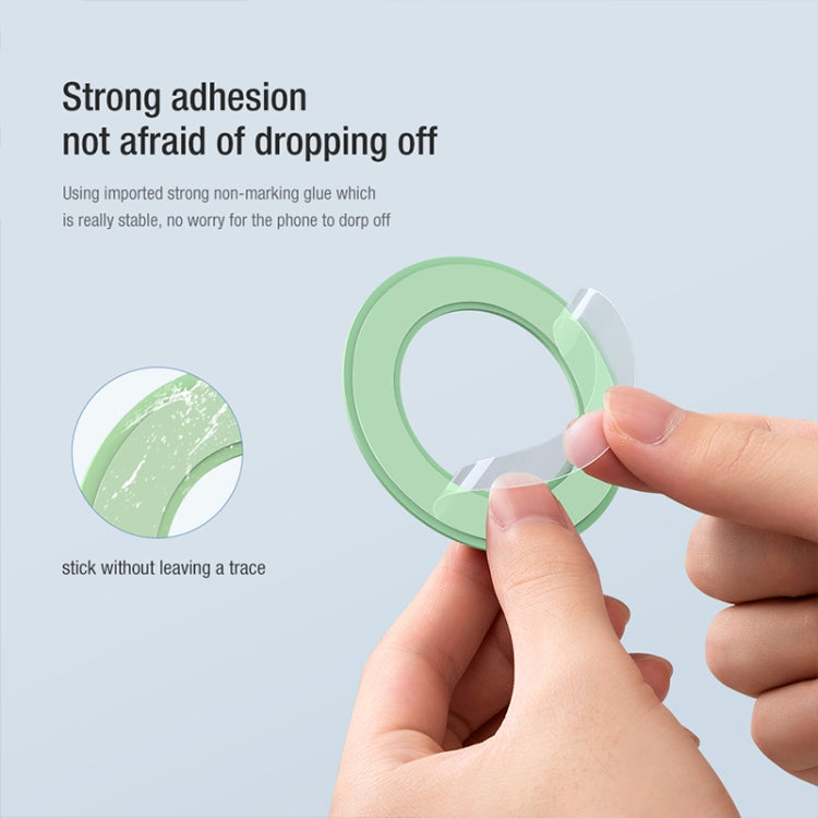 NILLKIN Portable PU Leather Magnetic Ring Sticker (Green) - Hand-Sticking Bracket by NILLKIN | Online Shopping South Africa | PMC TechLife | Buy Now Pay Later Mobicred