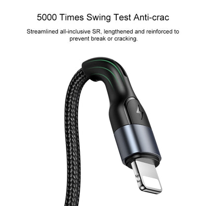 USAMS US-SJ448 U55 2A 8 Pin Aluminum Alloy Weave Charging Cable, Length:1m (Black) - Normal Style Cable by USAMS | Online Shopping South Africa | PMC Jewellery