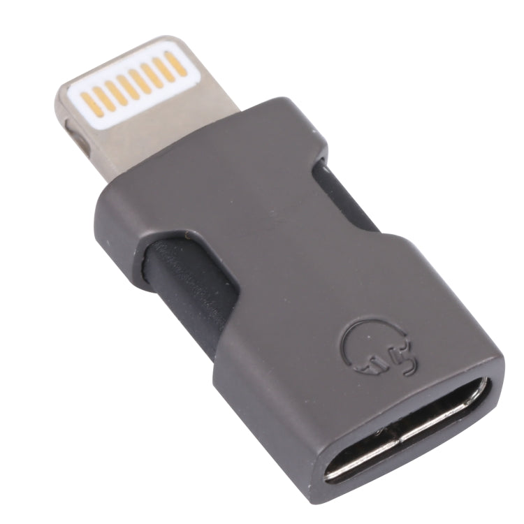 Portable 8 Pin to USB-C/Type-C Audio Adapter (Grey) - Earphone Adapter by PMC TechLife | Online Shopping South Africa | PMC TechLife | Buy Now Pay Later Mobicred