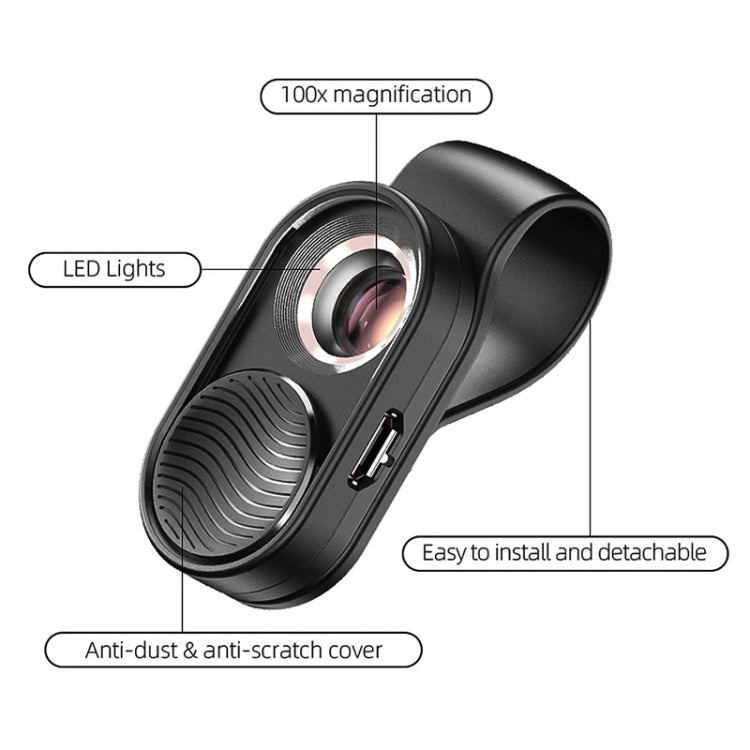 APEXEL APL-MS001 100X Smartphone Microscope with LED Light - Others Lens by APEXEL | Online Shopping South Africa | PMC TechLife