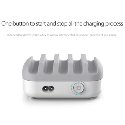 ORICO DUK-5P 40W 5 USB Ports Smart Charging Station with Phone & Tablet Stand(Black) - Multifunction Charger by ORICO | Online Shopping South Africa | PMC Jewellery | Buy Now Pay Later Mobicred