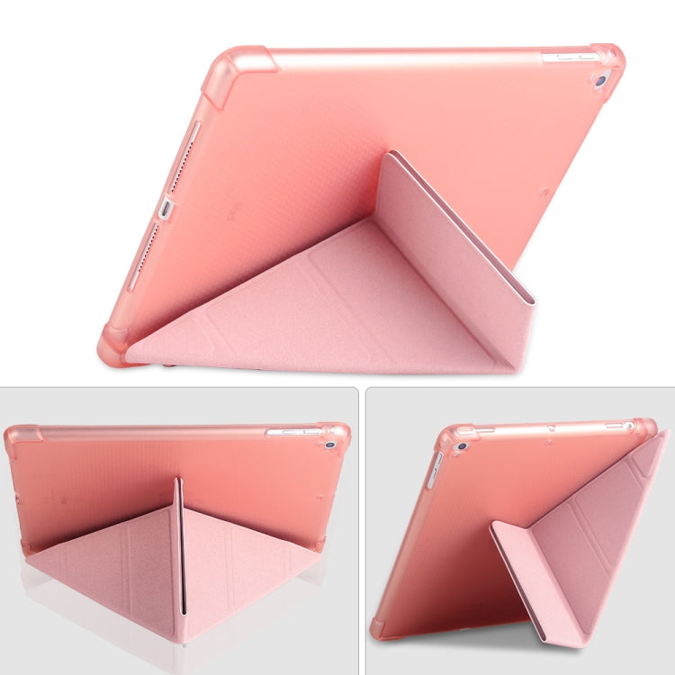 Multi-folding Shockproof TPU Protective Case for iPad 9.7 (2018) / 9.7 (2017) / air / air2, with Holder & Pen Slot(Blue) - iPad 9.7 (2018) & (2017) Cases by PMC Jewellery | Online Shopping South Africa | PMC Jewellery