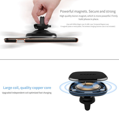 NILLKIN MC027 Car Air Outlet Vent Mount Clamp Holder 10W Fast Charging Qi Magnetic Wireless Charger(Black) - Wireless Charger Holders by NILLKIN | Online Shopping South Africa | PMC Jewellery